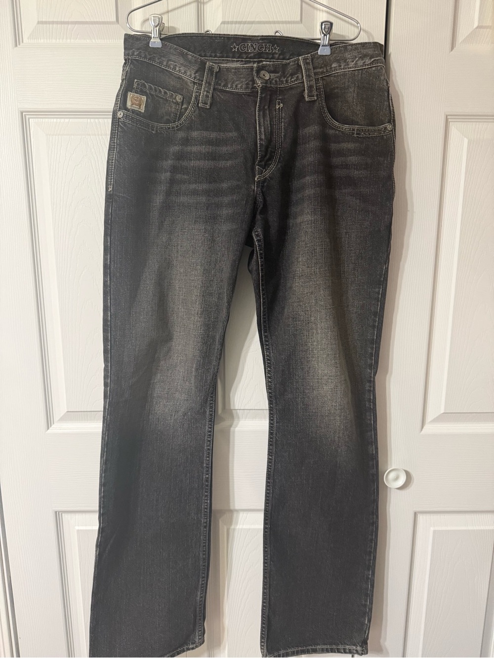 Cinch Men's Washed Black Straight Jeans